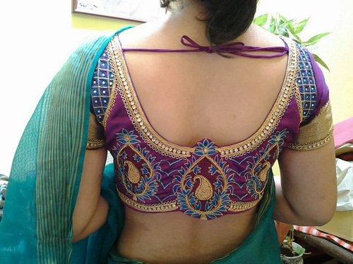 Back Embroidery Motif Wedding Blouse