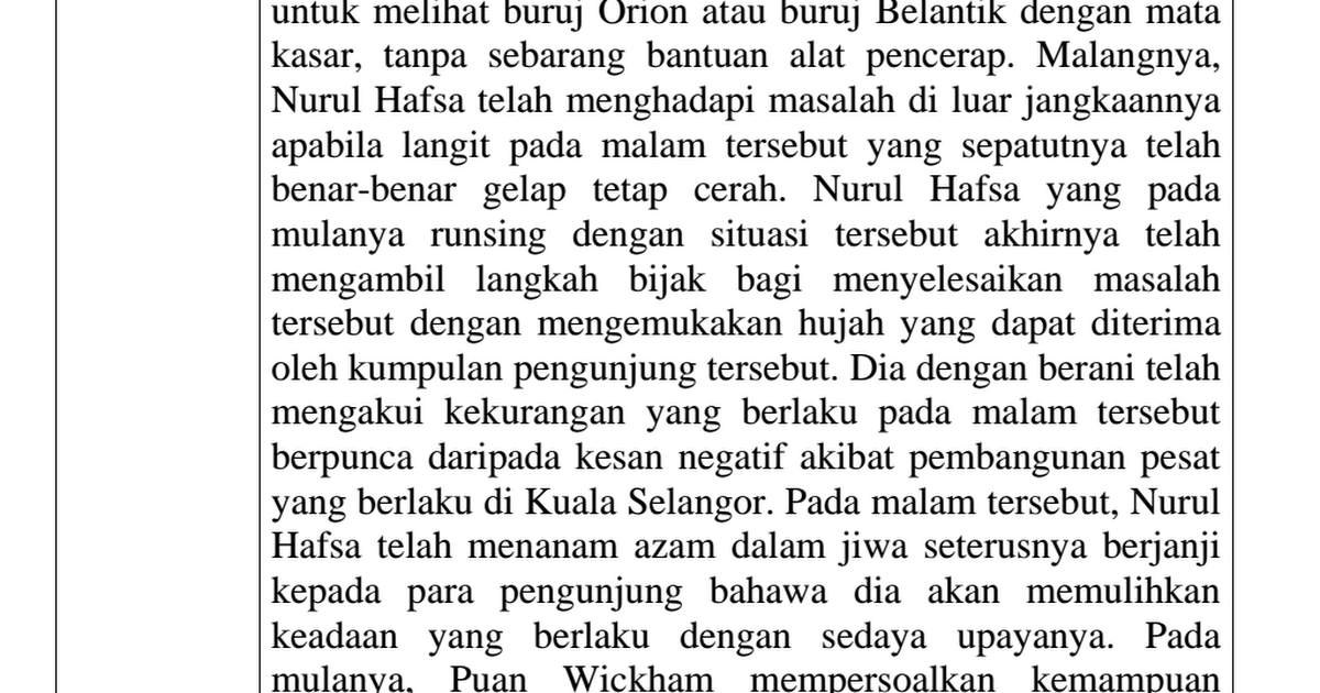 Pengkajian Novel 100 Muka Surat Pertama