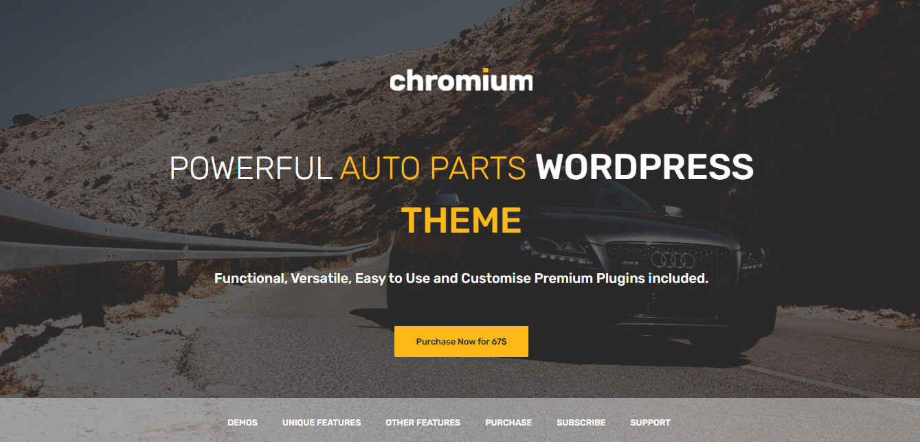 Chromimum - WordPress theme for best auto parts website