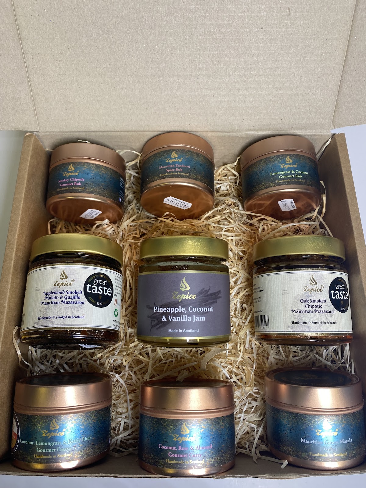 saint andrew's day hamper, these products and spices are produced in scotland