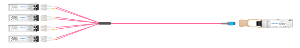 Figure 1 — QSFP-100G-SR4 in 4x25G Breakout Connectivity