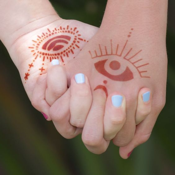 Another look at the henna and evil eye  tattoo design 