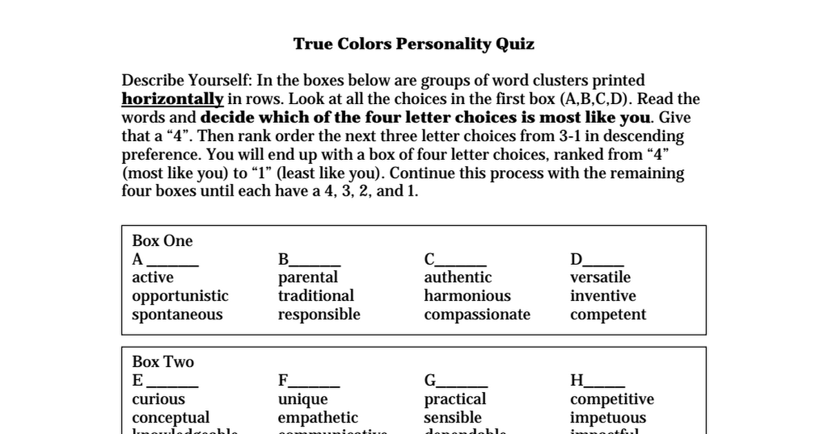 True Colors Personality Test.pdf Google Drive