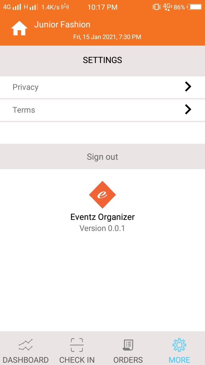 EventZ settings