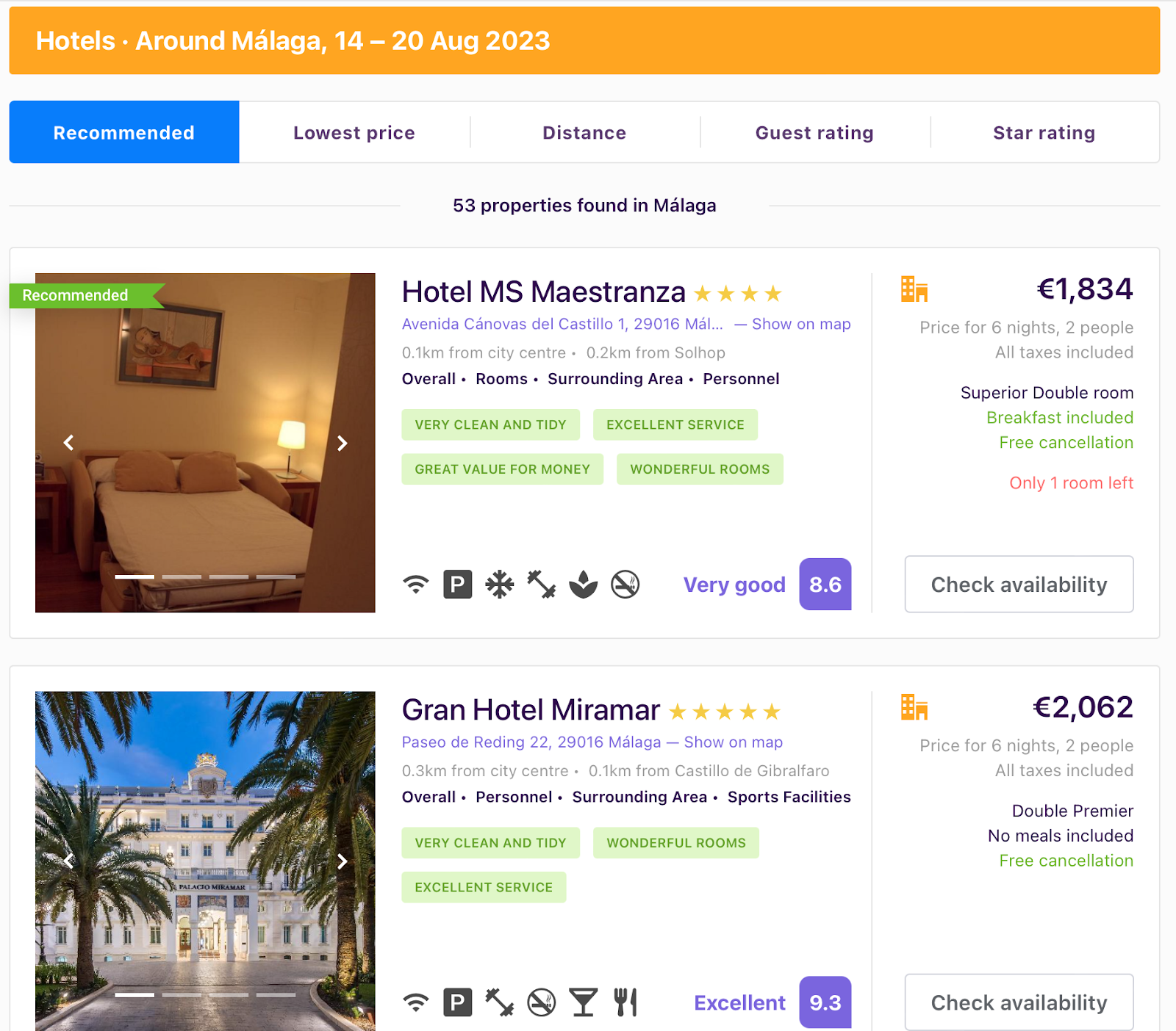 Booking your accommodation in Malaga is easy with Trazler, whether you’re looking for something as chic as the Gran Hotel Miramar, or the simpler Hotel MS Maestranza 