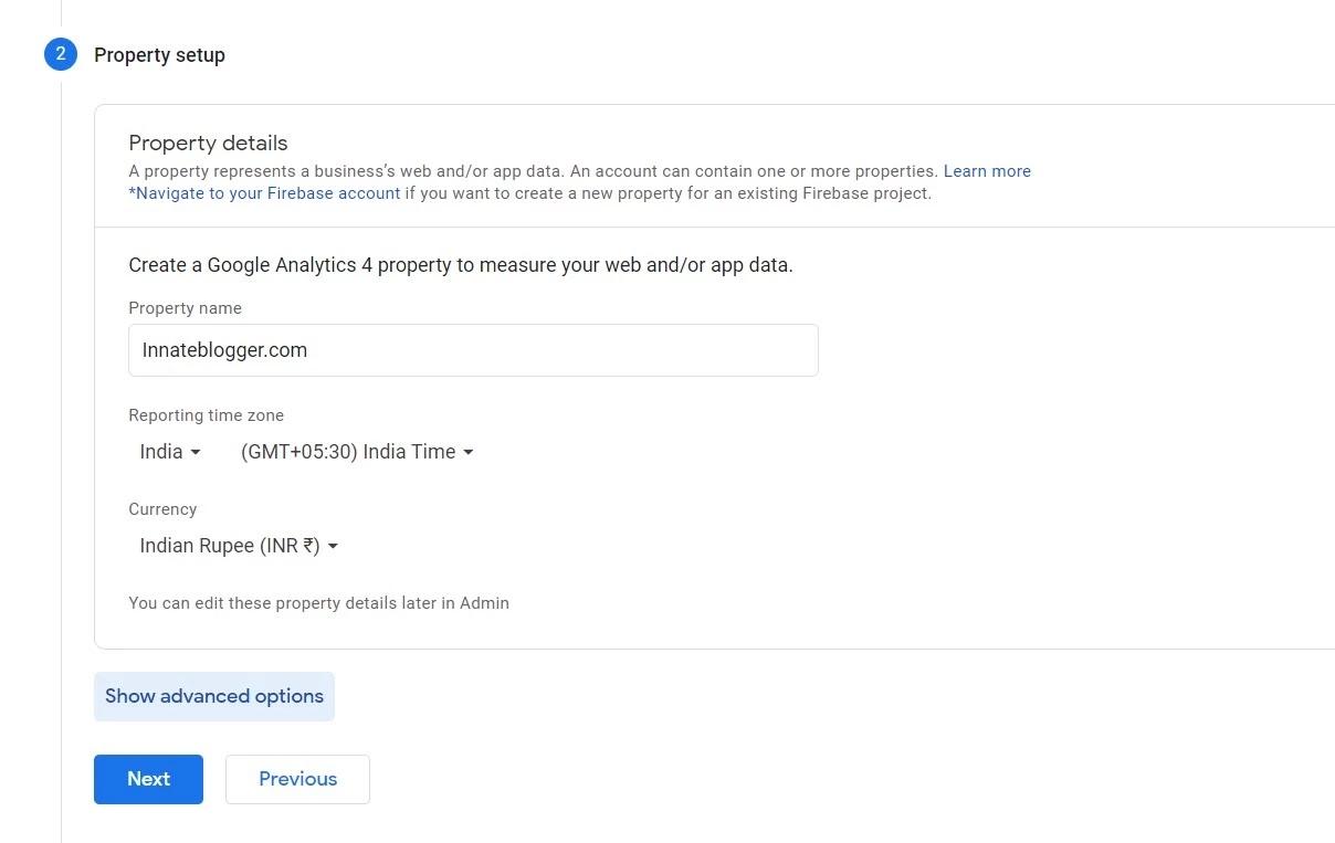 How to add property name in Google Analytics