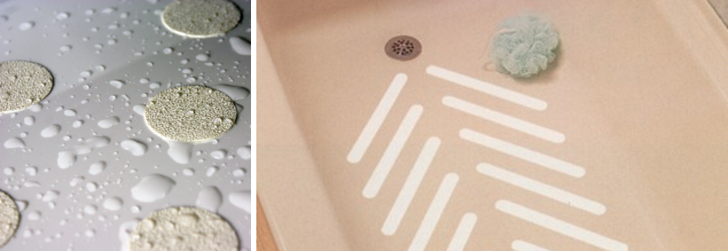 Non-slip tape on a bathtub