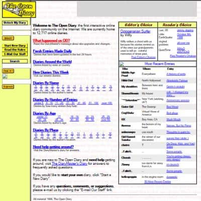 Open Diary - Ancienne plateforme de blogs 