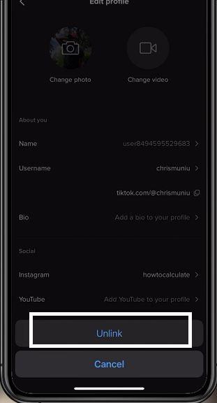 How to unlink Instagram from TikTok