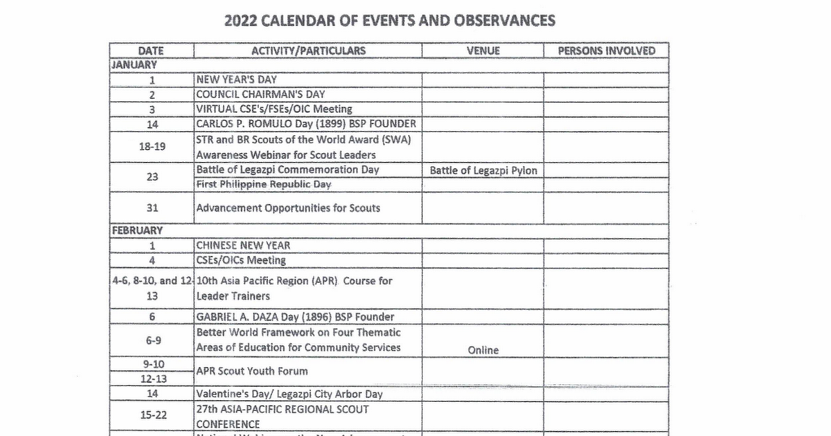 FYI BSP 2022 Calendar of Events and Observances.pdf Google Drive