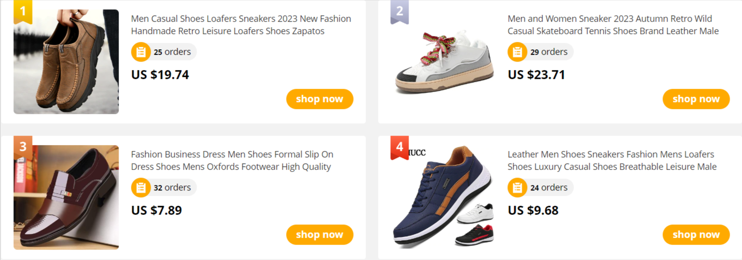 Dropshipping Products to Sell: Casual Shoes