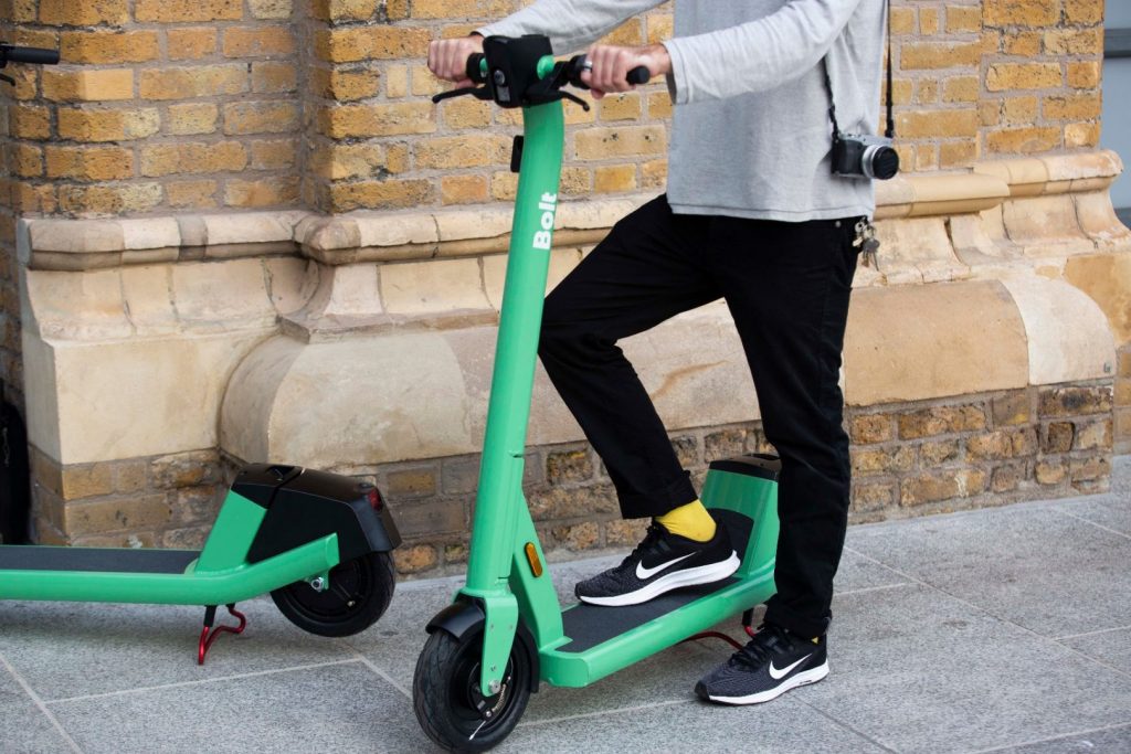 Man using Bolt scooter