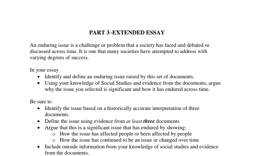 enduring issues essay outline