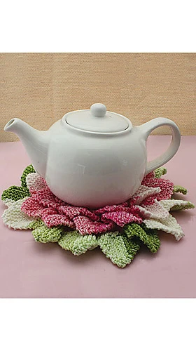 flower hot pad under tea kettle