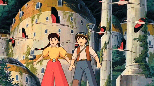 a gif from a studio ghibli film that showcases the unique 2d animation style 