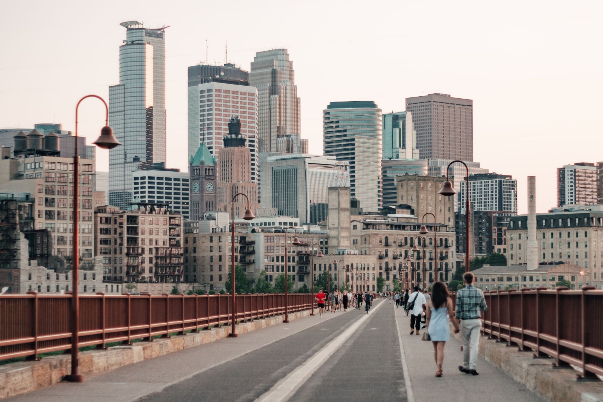 people walking to work in minneapolis, minnesota, USA