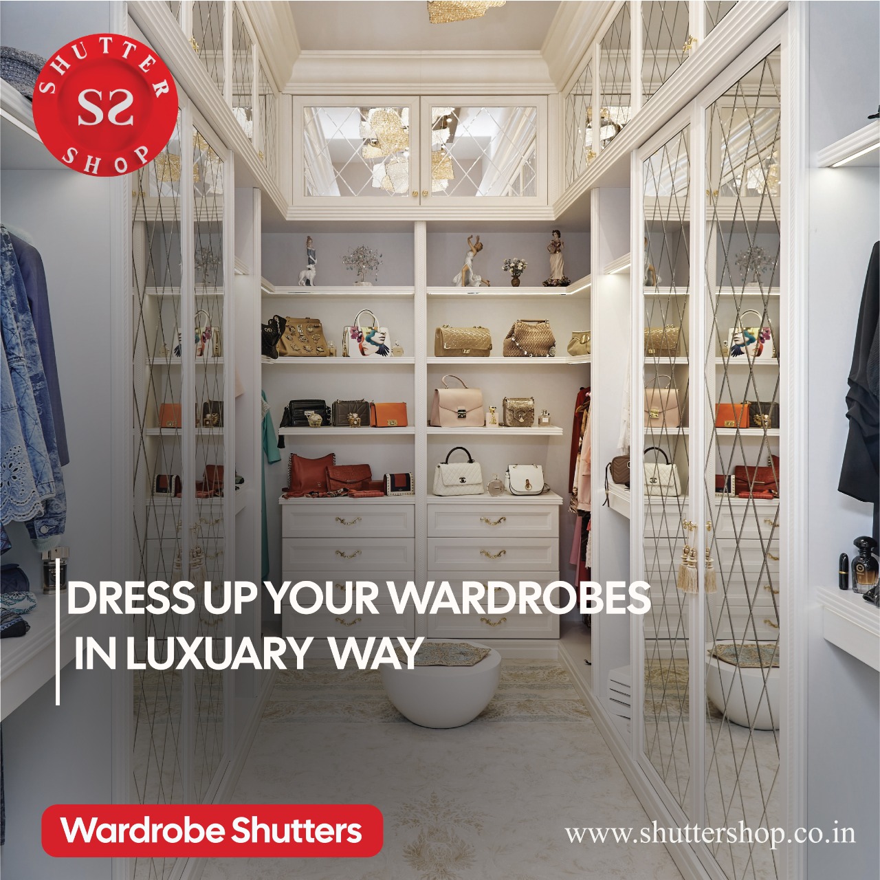 ShutterShop is the Best Floor to Ceiling Wardrobe Manufacturers in Bangalore of Custom-made Sliding Wardrobes Hardware & Mechanism, Wardrobes Cabinets