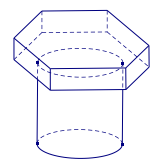 Để chế tạo ra một cái đinh ốc, người ta đúc một vật bằng thép có dạng như hình vẽ bên. Trong đó, phần phía trên có dạng là một hình lăng trụ lục giác đều có chiều cao bằng 3<em>cm </em>và độ dài cạnh đáy bằng 4<em>cm </em>; phần phía dưới có dạng một hình trụ có trục trùng với trục của lăng trụ đều phái trên, chiều cao bằng 12<em>cm </em>và chu vi đường tròn đáy bằng một nữa chu vi đáy của lăng trụ. Biết mỗi <em>m</em><sup>3</sup> thép có giá là <em>m </em>triệu đồng. Khi đó, giá nguyên liệu để làm một vật như trên gần nhất với kết quả nào dưới đây?<img src="https://lh6.googleusercontent.com/VFZp9oTYRmbdbA_CRo5C3kquLzvsC3y9sKr9tCVCDXHerZxdCgC04n7g0c0VGSlTCrmy1y5USkED9xCeFLt0U1zxOh591xZnKr5WArzGC862uessIKzcsebhCPaFtfP2ro6NOOGimHaU4J1LfA" width="175" height="177"> 1
