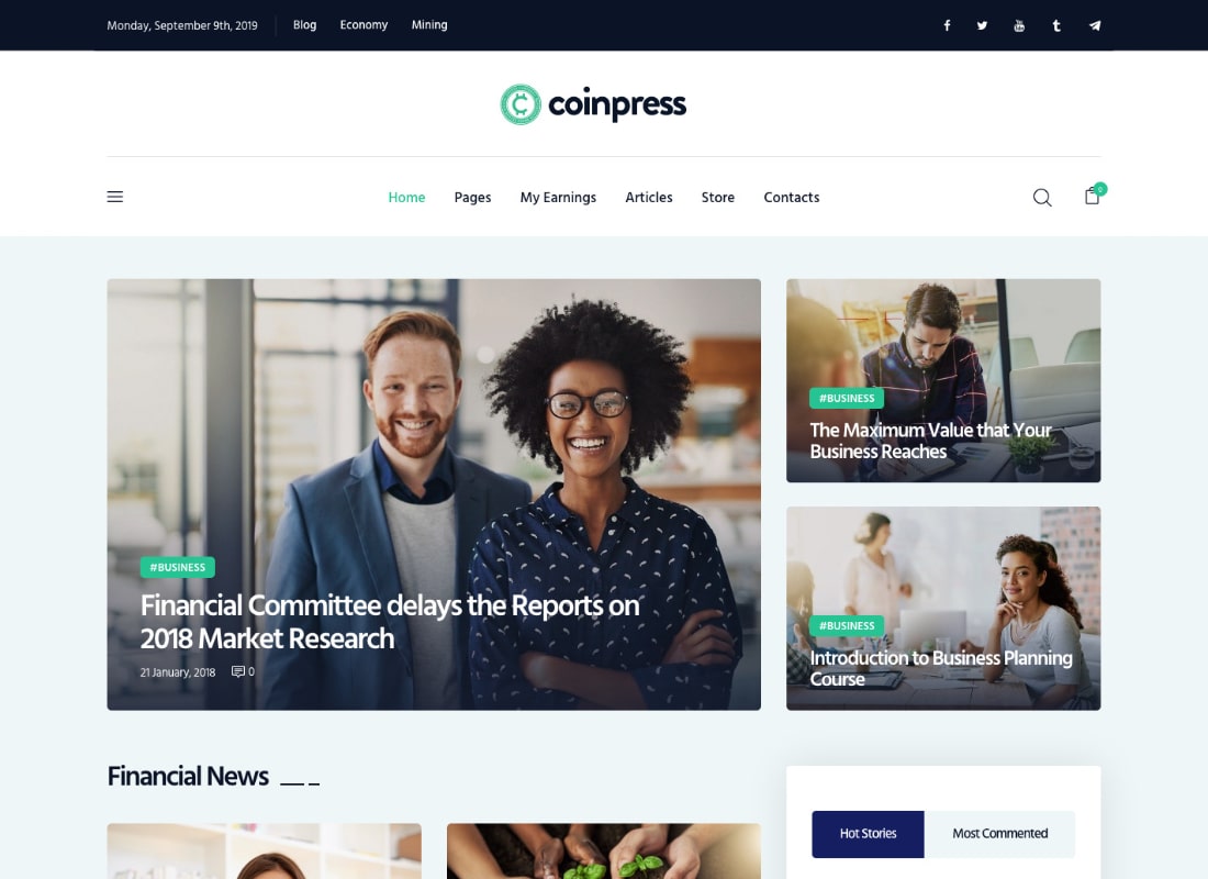 Coinpress |  Tema de WordPress para blogs y revistas de criptomonedas
