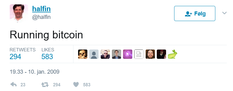 Rodando o Bitcoin tweet de Finney em 2017