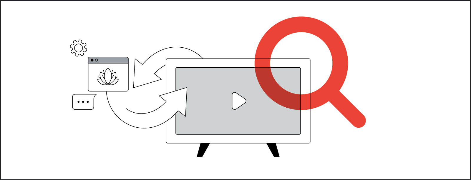 Immagine di una televisione con dentro il logo di YouTube.