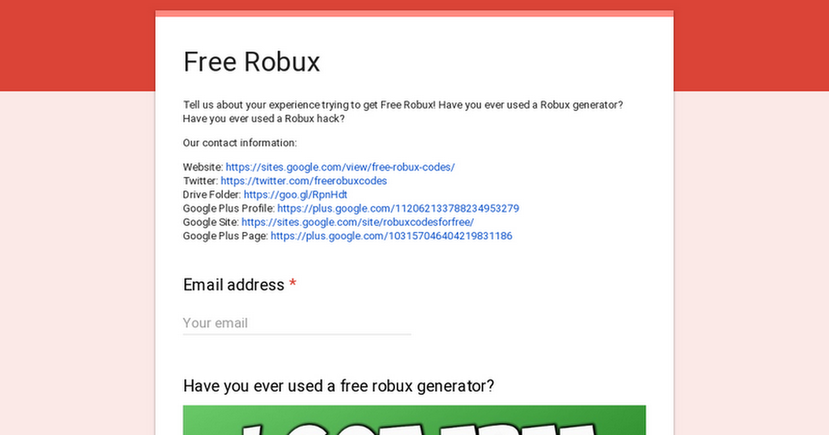 Free Robux - free robux codes no email