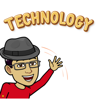 Bitmoji Dr. G waving hand and "Technology" text