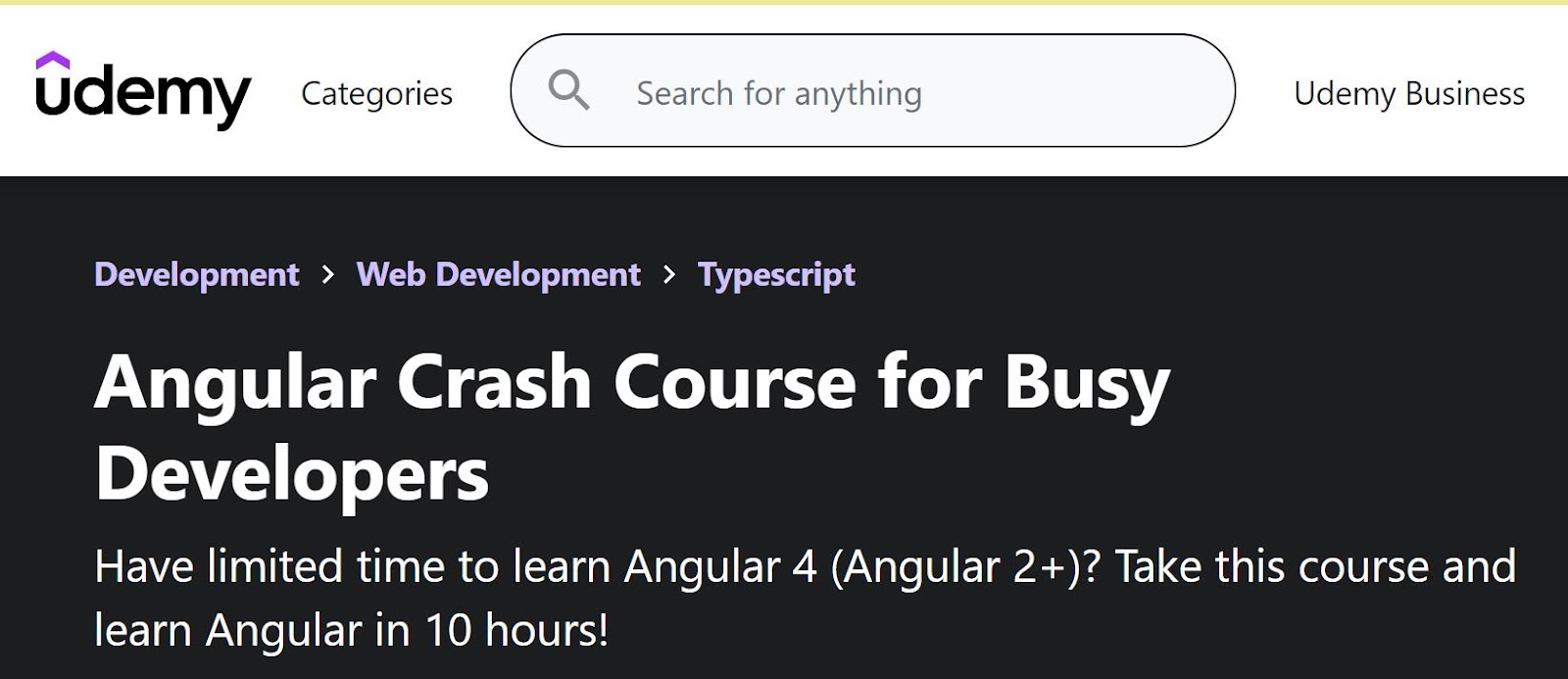 Angular Crash Course Udemy Screenshot