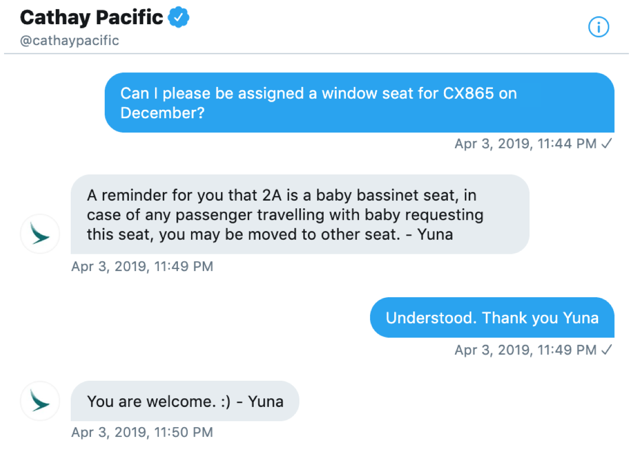 Twitter Conversation Cathay Pacific