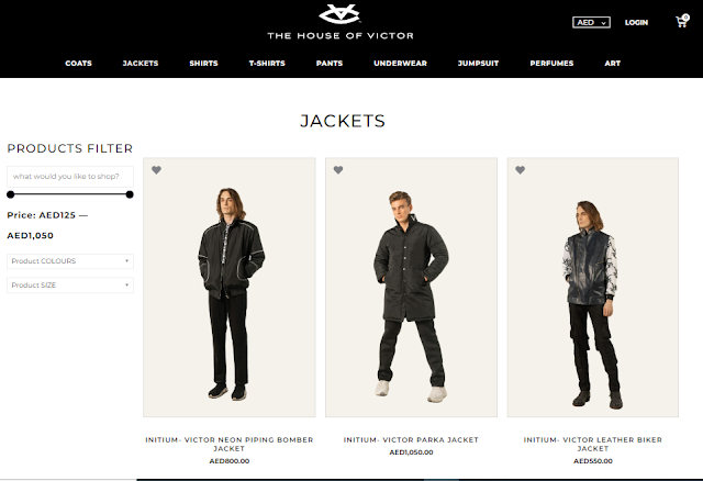 The Victor Closet Jackets Page Screenshot