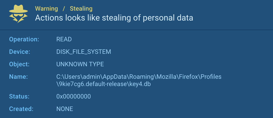 CryptBot steals Firefox data