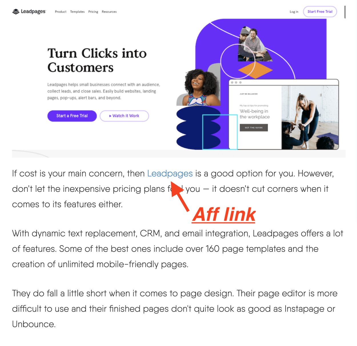 How to use affiliate links in listicle articles