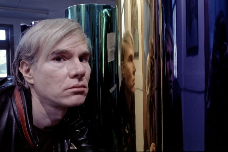 Andy Warhol photographed in 1968 at the factory at 33 Union Square West. (Photo by Jack Mitchell/Getty Images)