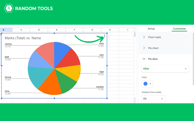 how to make a pie chart in Google Sheets