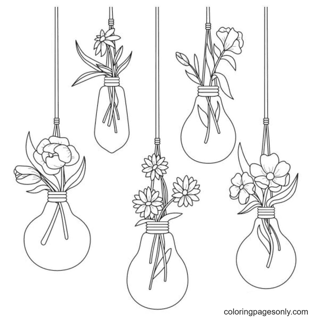 Aesthetics Flowers coloring pages