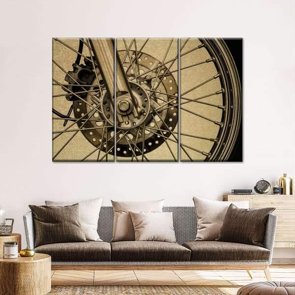 Motorcycle Wheel Multi Panel Canvas Wall Art