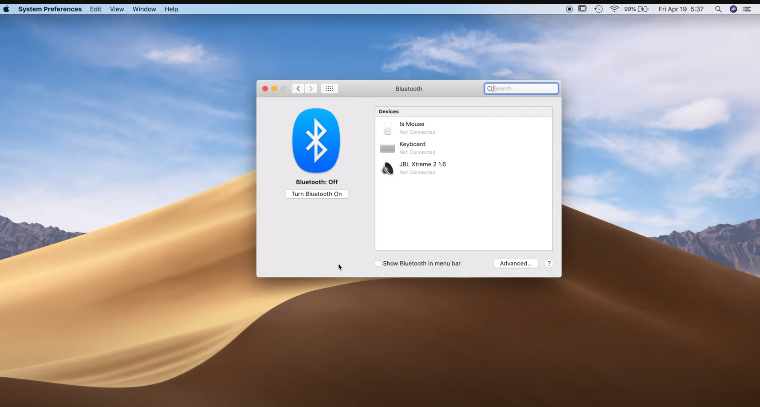 How to Pair Blackweb headphones with MacOS - Step 4: Turn On Bluetooth- Headphonetic.com