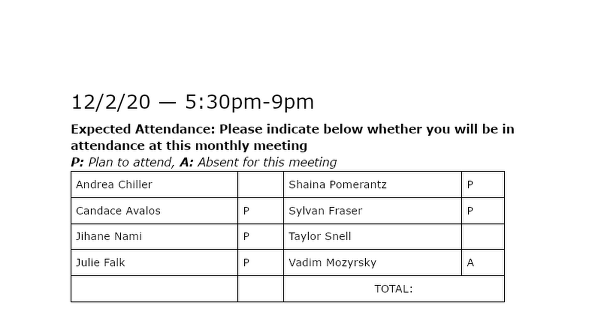 CRC Meeting Agendas Google Docs