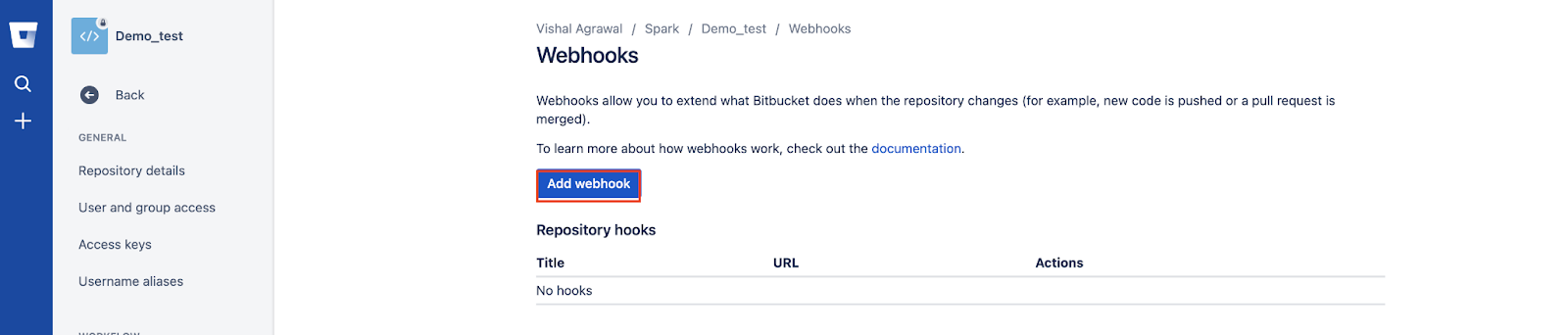 Bitbucket Webhook: Step 2.2