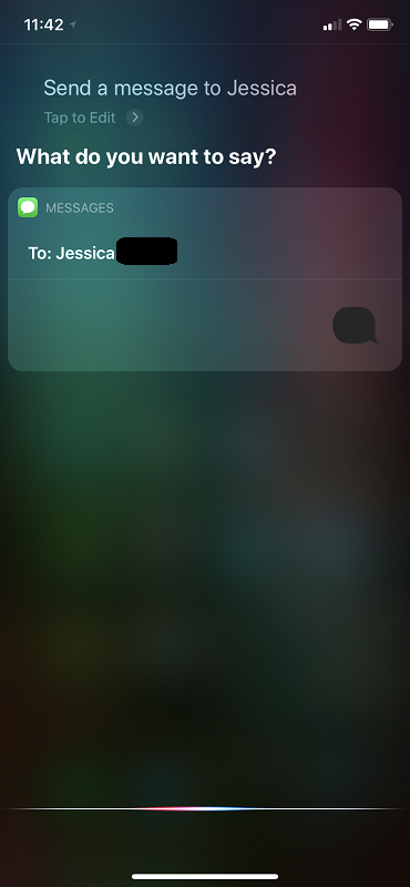 Siri Message Prompt UI