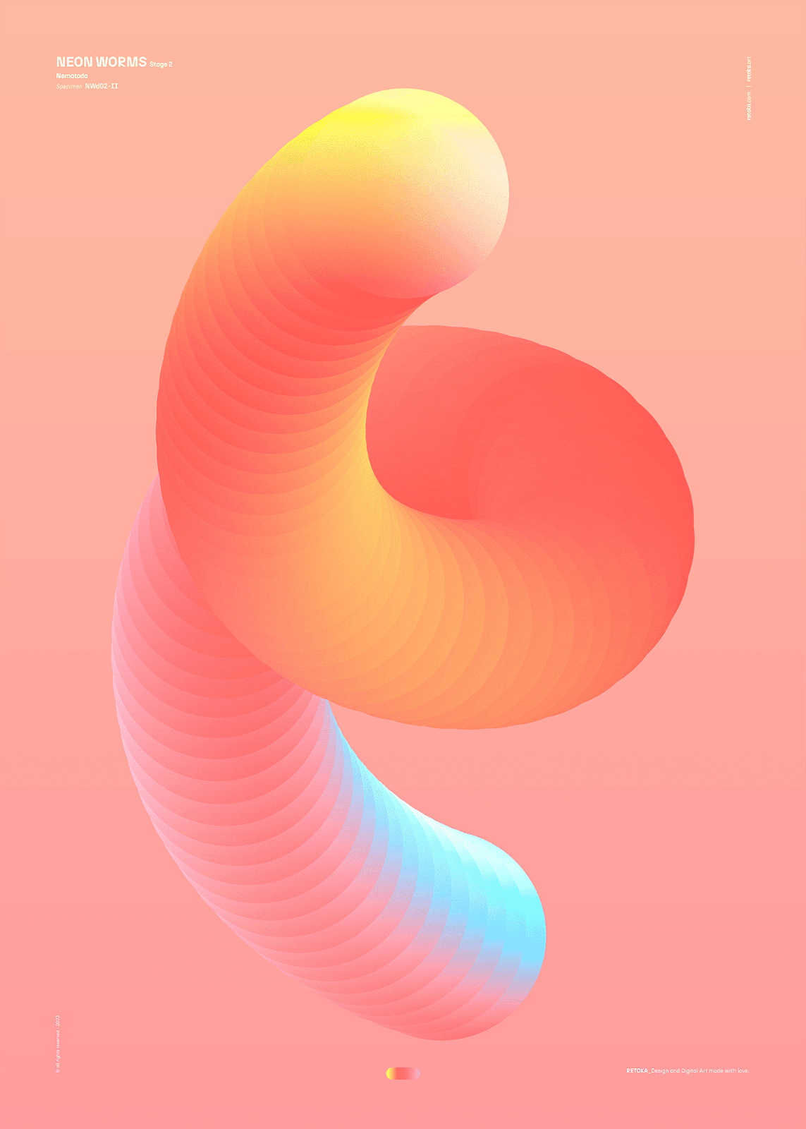 abstract artwork Digital Art  gradient light neon science fiction shapes texture worm