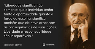 Liberdade significa não somente... Friedrich Hayek