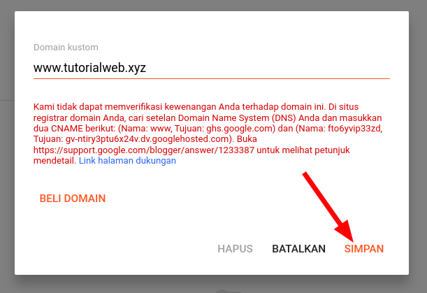 Cara Setting Domain Custom Ke Blogspot