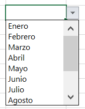 selector meses en excel