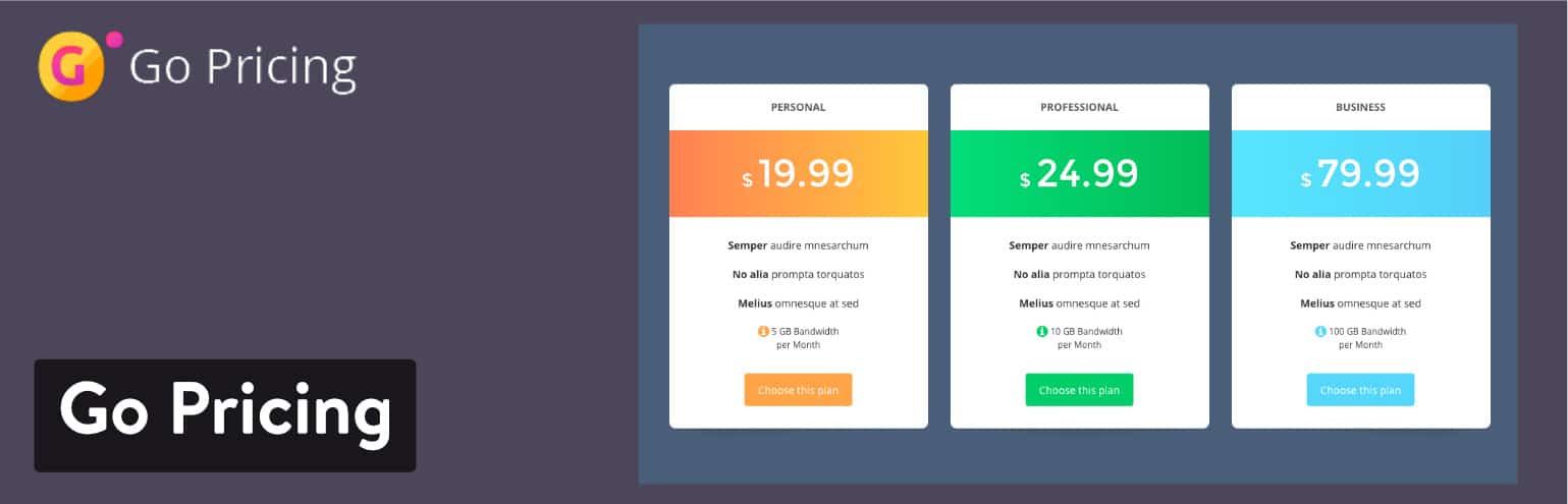 Price - WordPress responsive price list