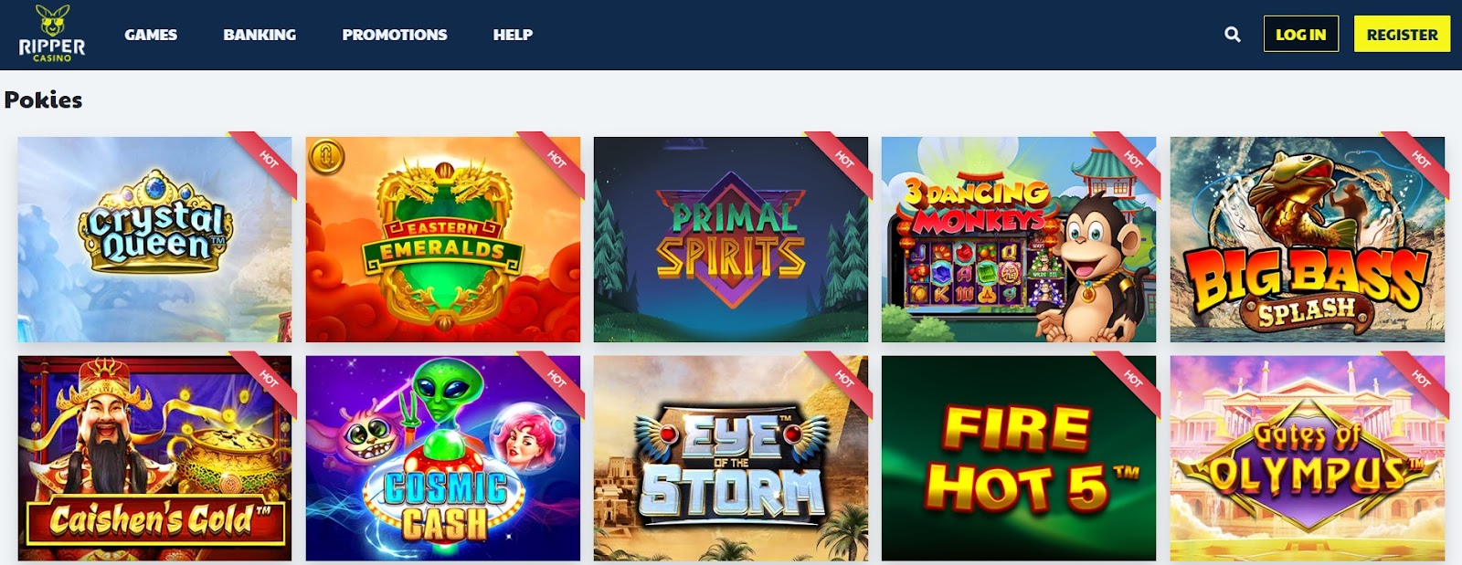 Hottest Games at Ripper Casino