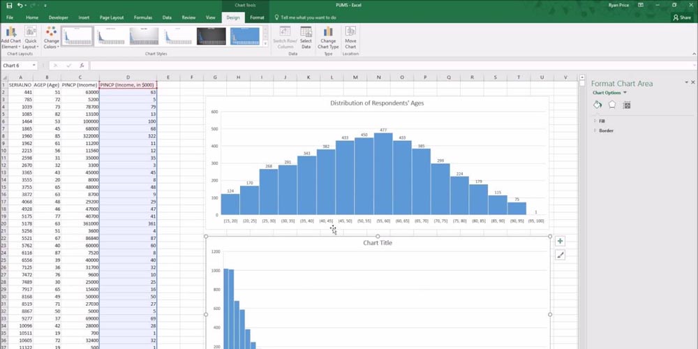 Excel Histogram chart