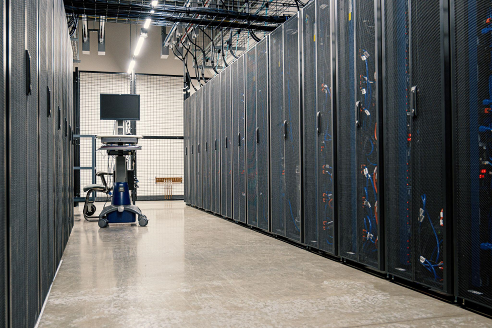 Server room in a data center