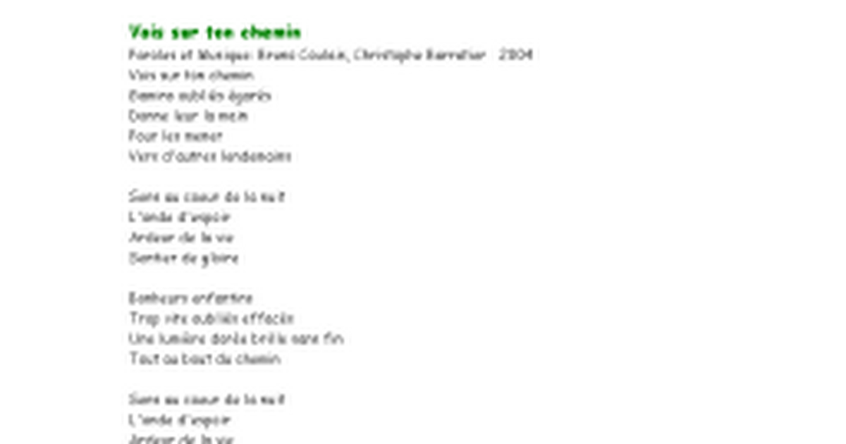  Les Choristes  Cerfvolant La nuit  Vois sur ton chemin.doc