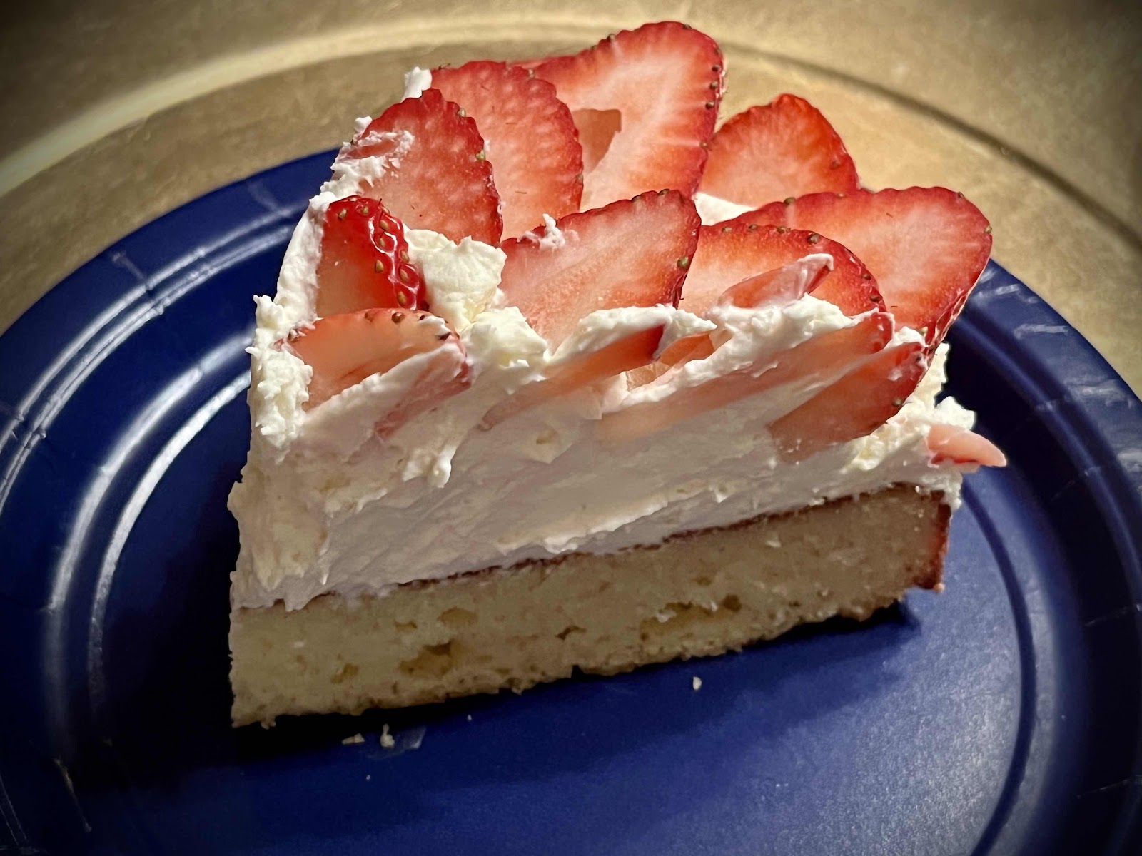 Slice of Strawberry Mascarpone Cream Cake